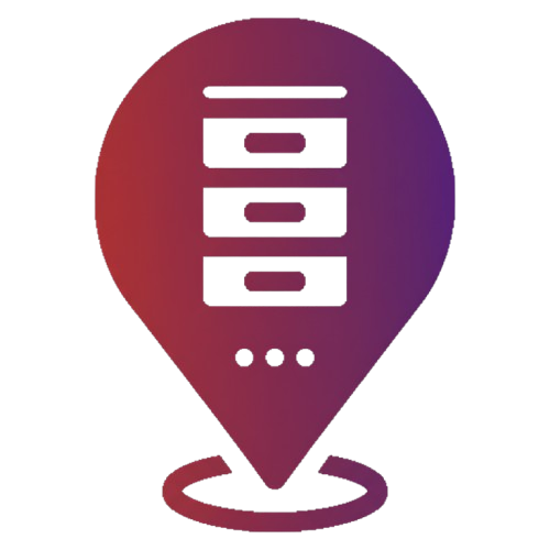 Colocation data centre icon showing a server within a location marker representing hosted infrastructure services. {{brizy_dc_image_alt imageSrc=