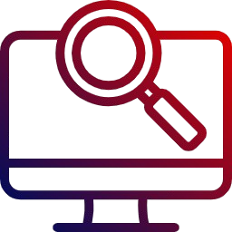 Computer monitor icon with magnifying glass representing proactive network monitoring and performance analysis. {{brizy_dc_image_alt imageSrc=